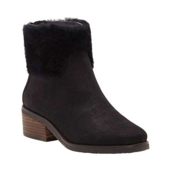 Lucky Brand Black Leather Tarina Ankle Boots Size 8.5 - Picture 1 of 12